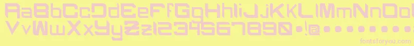 BlackcapsRegular-fontti – vaaleanpunaiset fontit keltaisella taustalla