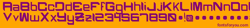 BlackcapsRegular-Schriftart – Violette Schriften auf orangefarbenem Hintergrund