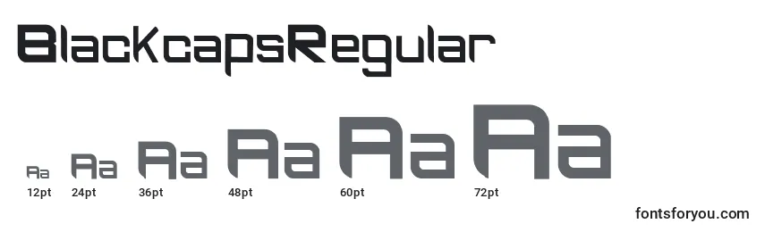 Размеры шрифта BlackcapsRegular