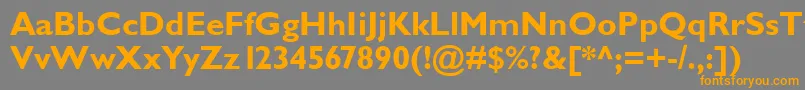 フォントGarrisonSansBold – オレンジの文字は灰色の背景にあります。