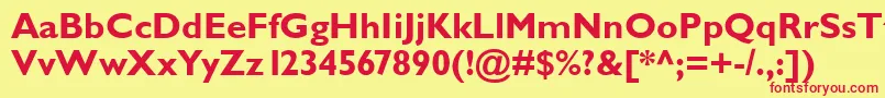 GarrisonSansBold Font – Red Fonts on Yellow Background