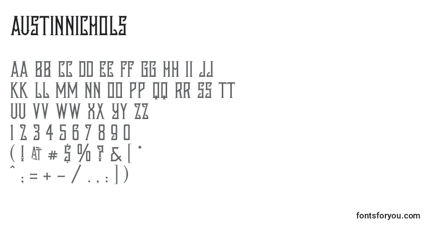 A fonte Austinnichols (44234) – alfabeto, números, caracteres especiais