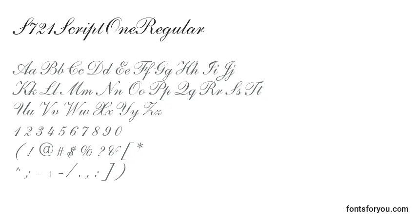 Шрифт S721ScriptOneRegular – алфавит, цифры, специальные символы