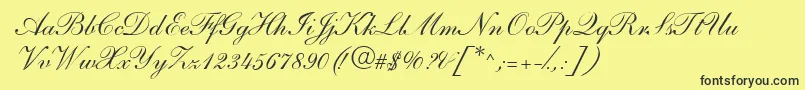 S721ScriptOneRegular Font – Black Fonts on Yellow Background