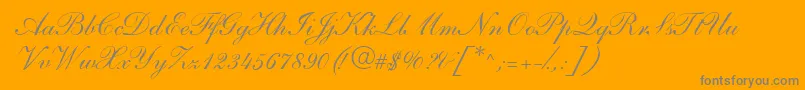 Saiba mais sobre a fonte S721ScriptOneRegular Fonte S721ScriptOneRegular – fontes cinzas em um fundo laranja