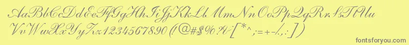 S721ScriptOneRegular Font – Gray Fonts on Yellow Background