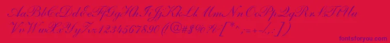S721ScriptOneRegular Font – Purple Fonts on Red Background
