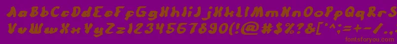 CartoonBoldItalic Font – Brown Fonts on Purple Background