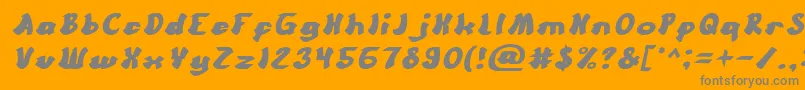 CartoonBoldItalic Font – Gray Fonts on Orange Background