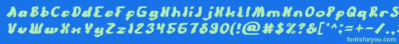 CartoonBoldItalic Font – Green Fonts on Blue Background