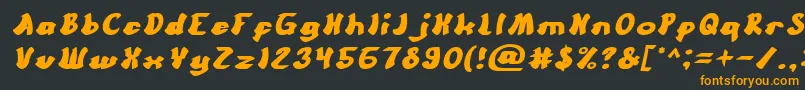 CartoonBoldItalic Font – Orange Fonts on Black Background