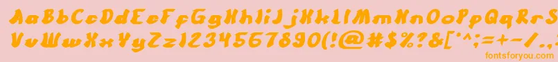 CartoonBoldItalic Font – Orange Fonts on Pink Background