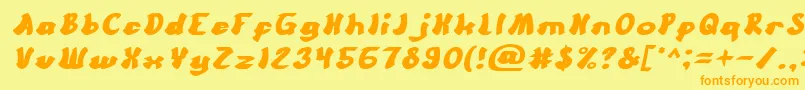 CartoonBoldItalic Font – Orange Fonts on Yellow Background