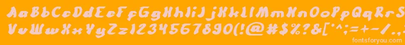 CartoonBoldItalic Font – Pink Fonts on Orange Background