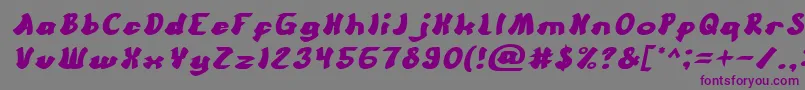 CartoonBoldItalic Font – Purple Fonts on Gray Background