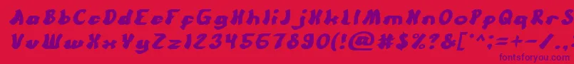 CartoonBoldItalic Font – Purple Fonts on Red Background