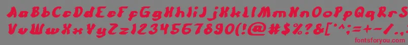 CartoonBoldItalic Font – Red Fonts on Gray Background