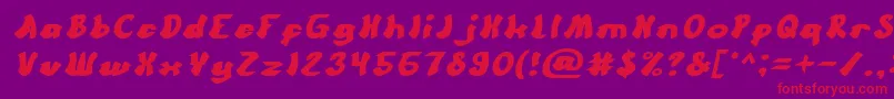 CartoonBoldItalic Font – Red Fonts on Purple Background