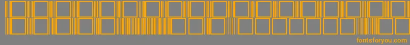 フォントCode39r – オレンジの文字は灰色の背景にあります。