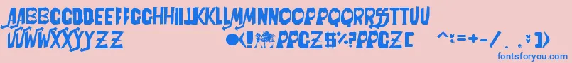 PowerpuffZV.400OficialByPkfs Font – Blue Fonts on Pink Background
