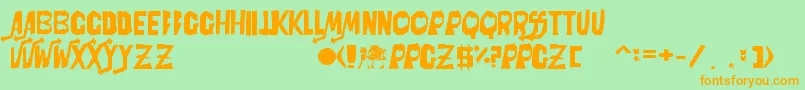 PowerpuffZV.400OficialByPkfs Font – Orange Fonts on Green Background