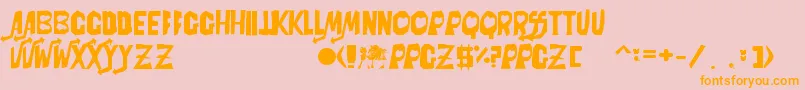 PowerpuffZV.400OficialByPkfs Font – Orange Fonts on Pink Background