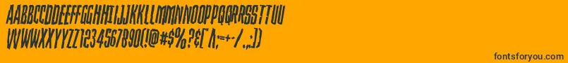 Strangerdangerrotate-Schriftart – Schwarze Schriften auf orangefarbenem Hintergrund