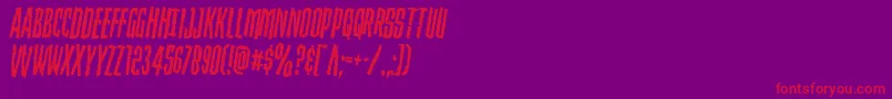 Strangerdangerrotate-Schriftart – Rote Schriften auf violettem Hintergrund