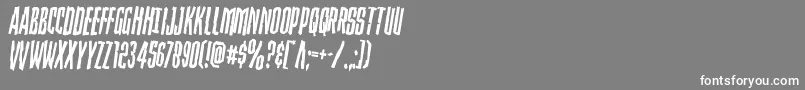 フォントStrangerdangerrotate – 灰色の背景に白い文字