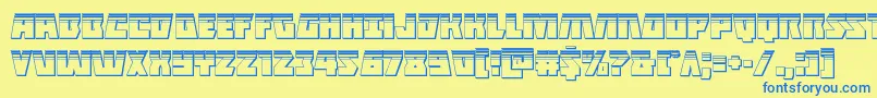 Halfshellheroplat Font – Blue Fonts on Yellow Background
