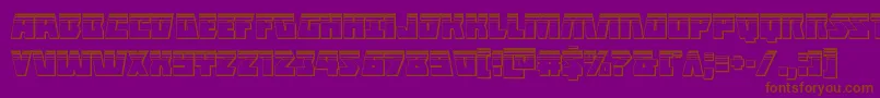 Halfshellheroplat-Schriftart – Braune Schriften auf violettem Hintergrund