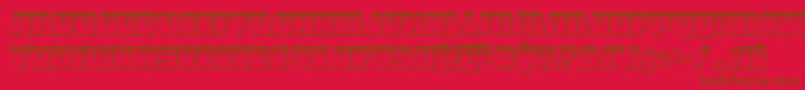 Halfshellheroplat-Schriftart – Braune Schriften auf rotem Hintergrund