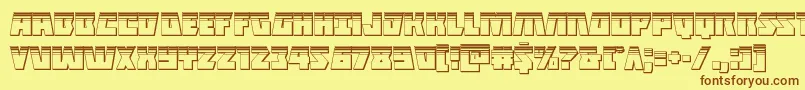 Halfshellheroplat Font – Brown Fonts on Yellow Background