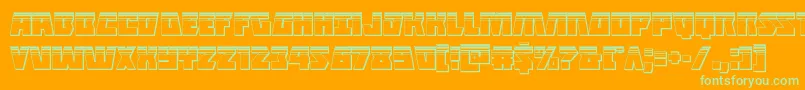 Halfshellheroplat Font – Green Fonts on Orange Background