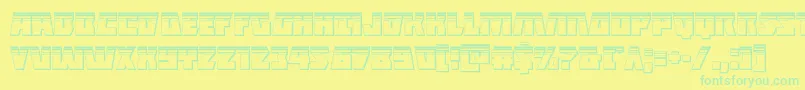 Шрифт Halfshellheroplat – зелёные шрифты на жёлтом фоне