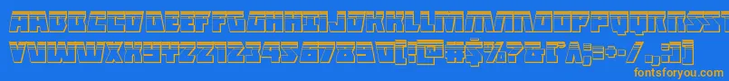 Halfshellheroplat Font – Orange Fonts on Blue Background