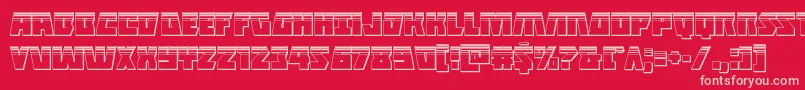 Halfshellheroplat-Schriftart – Rosa Schriften auf rotem Hintergrund