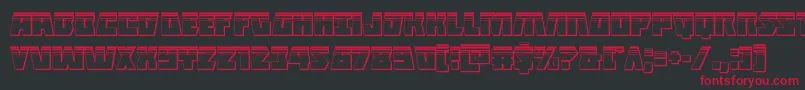 フォントHalfshellheroplat – 黒い背景に赤い文字