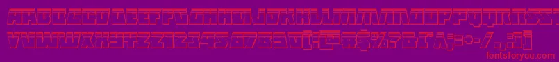 Halfshellheroplat-Schriftart – Rote Schriften auf violettem Hintergrund