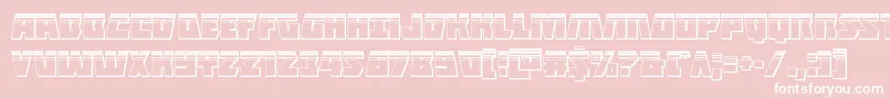 Halfshellheroplat-Schriftart – Weiße Schriften auf rosa Hintergrund