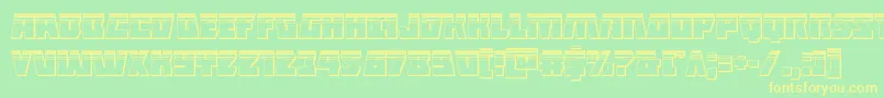 Halfshellheroplat Font – Yellow Fonts on Green Background