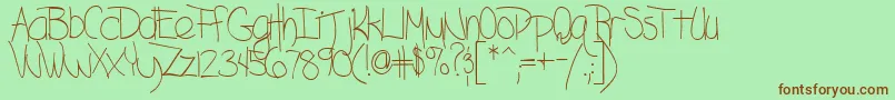 BlazingRegularTtstd Font – Brown Fonts on Green Background