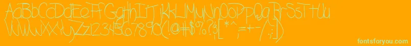 フォントBlazingRegularTtstd – オレンジの背景に緑のフォント