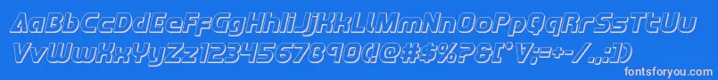 Redline3Dital Font – Pink Fonts on Blue Background