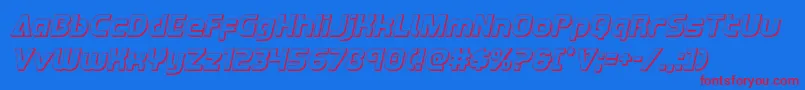 フォントRedline3Dital – 赤い文字の青い背景