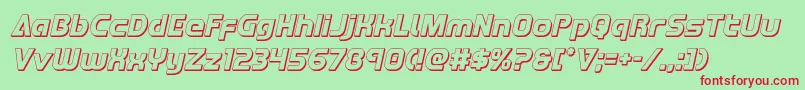Czcionka Redline3Dital – czerwone czcionki na zielonym tle