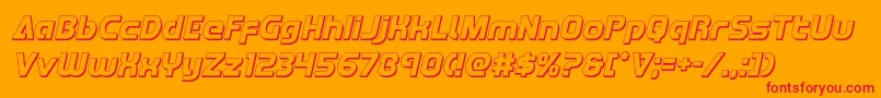 Redline3Dital-Schriftart – Rote Schriften auf orangefarbenem Hintergrund
