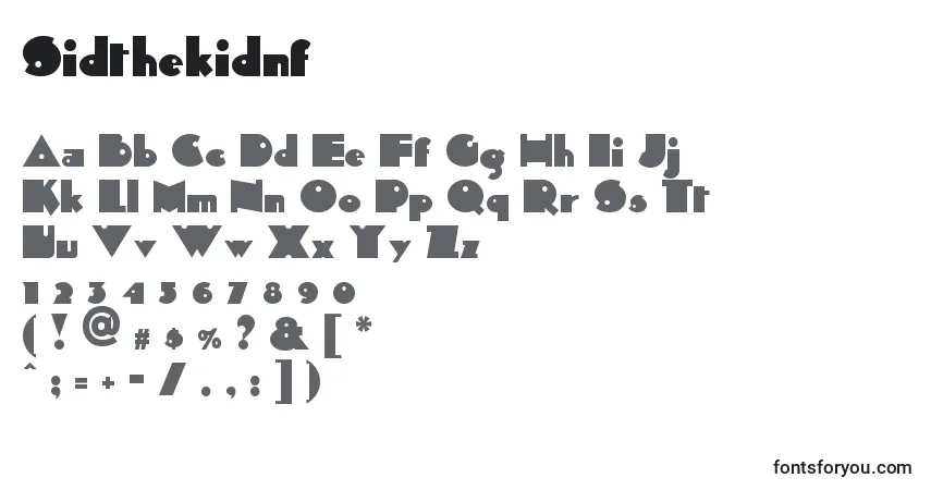Шрифт Sidthekidnf (44244) – алфавит, цифры, специальные символы