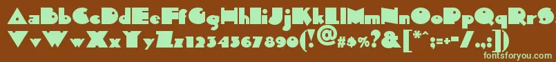 Sidthekidnf-fontti – vihreät fontit ruskealla taustalla