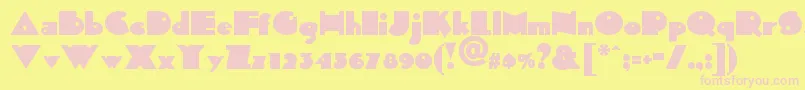 Sidthekidnf-fontti – vaaleanpunaiset fontit keltaisella taustalla